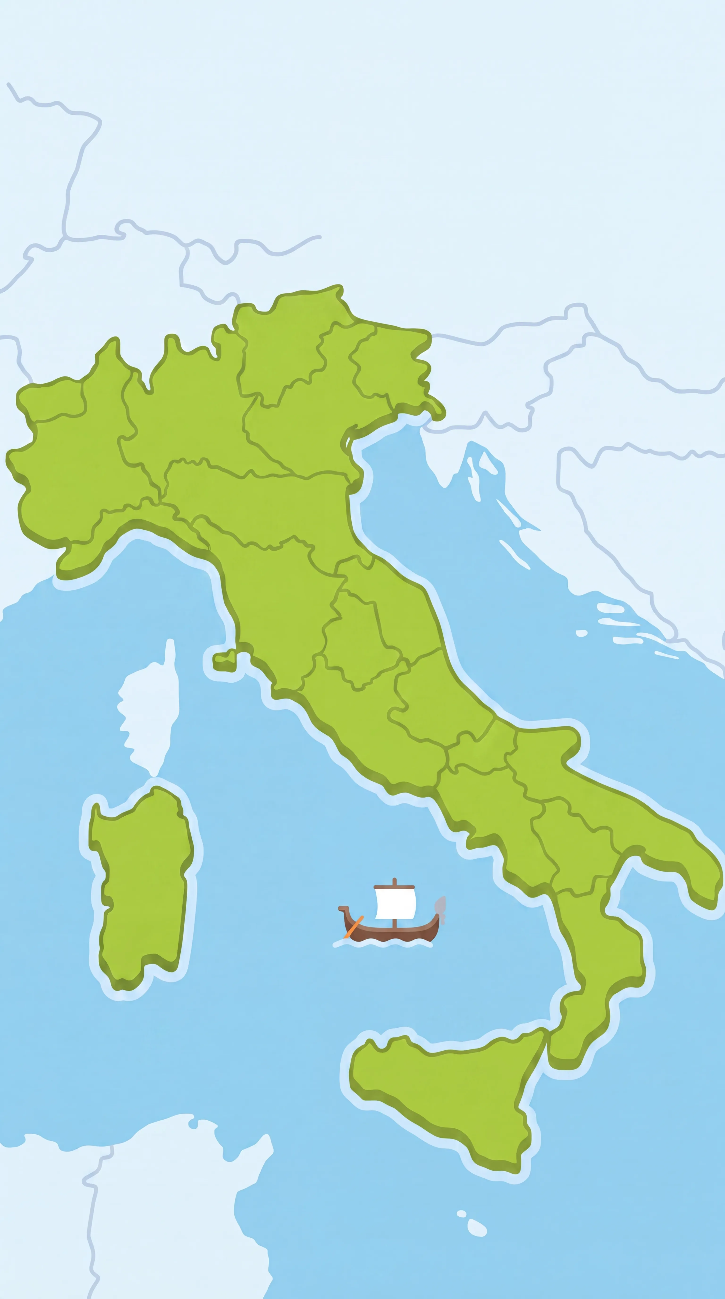 Illustrated map of Italy