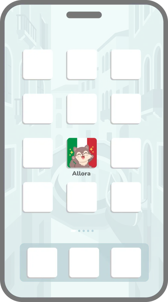 Allora added to a phone home screen